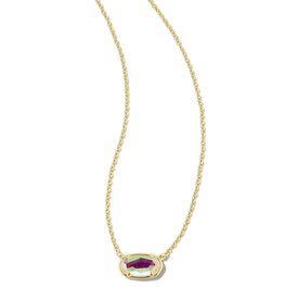 Necklace Grayson Short Pendant Gold Dichroic Glass