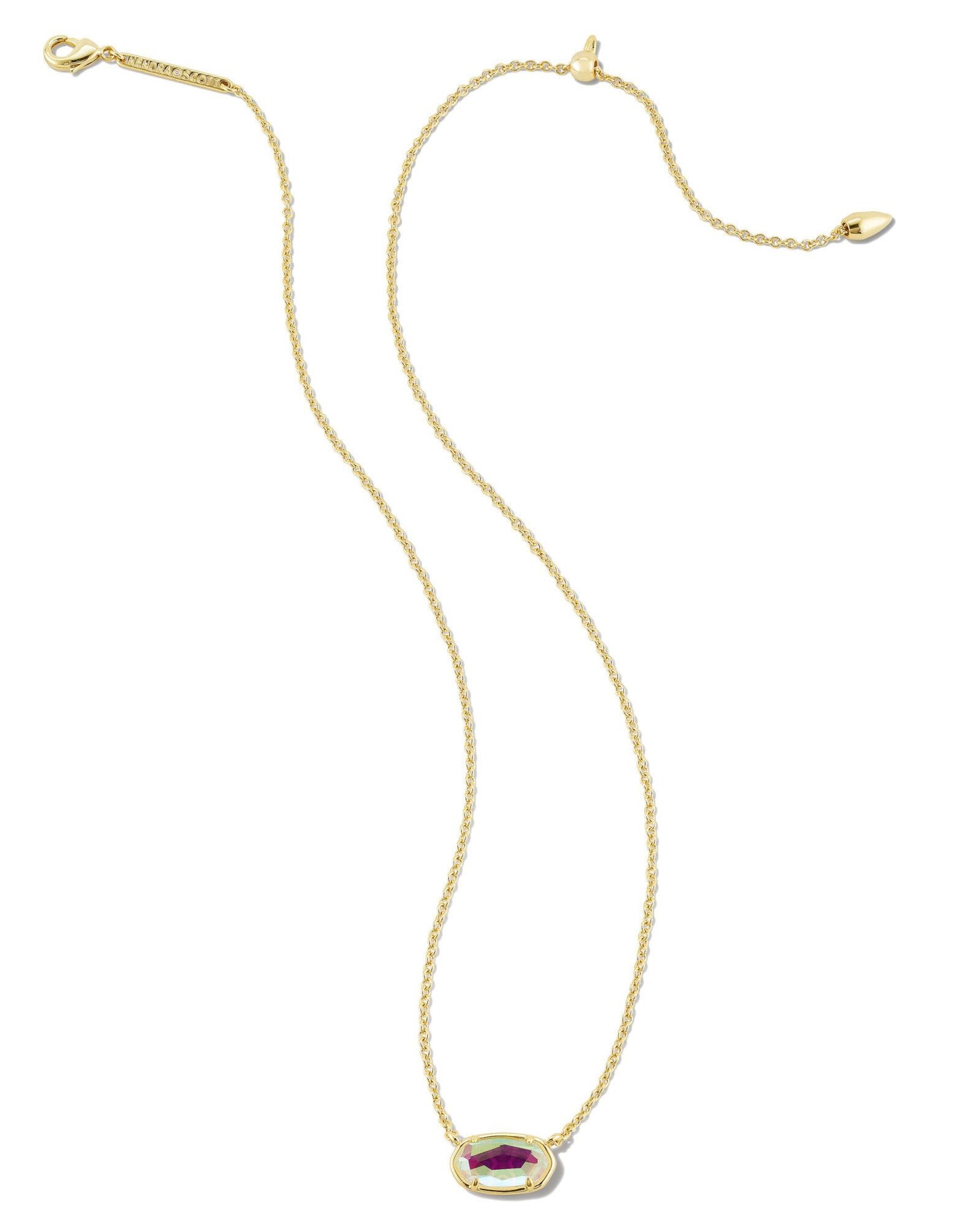 Necklace Grayson Short Pendant Gold Dichroic Glass