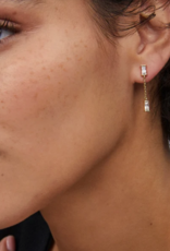 Juliette Drop Earring Gold White Crystal
