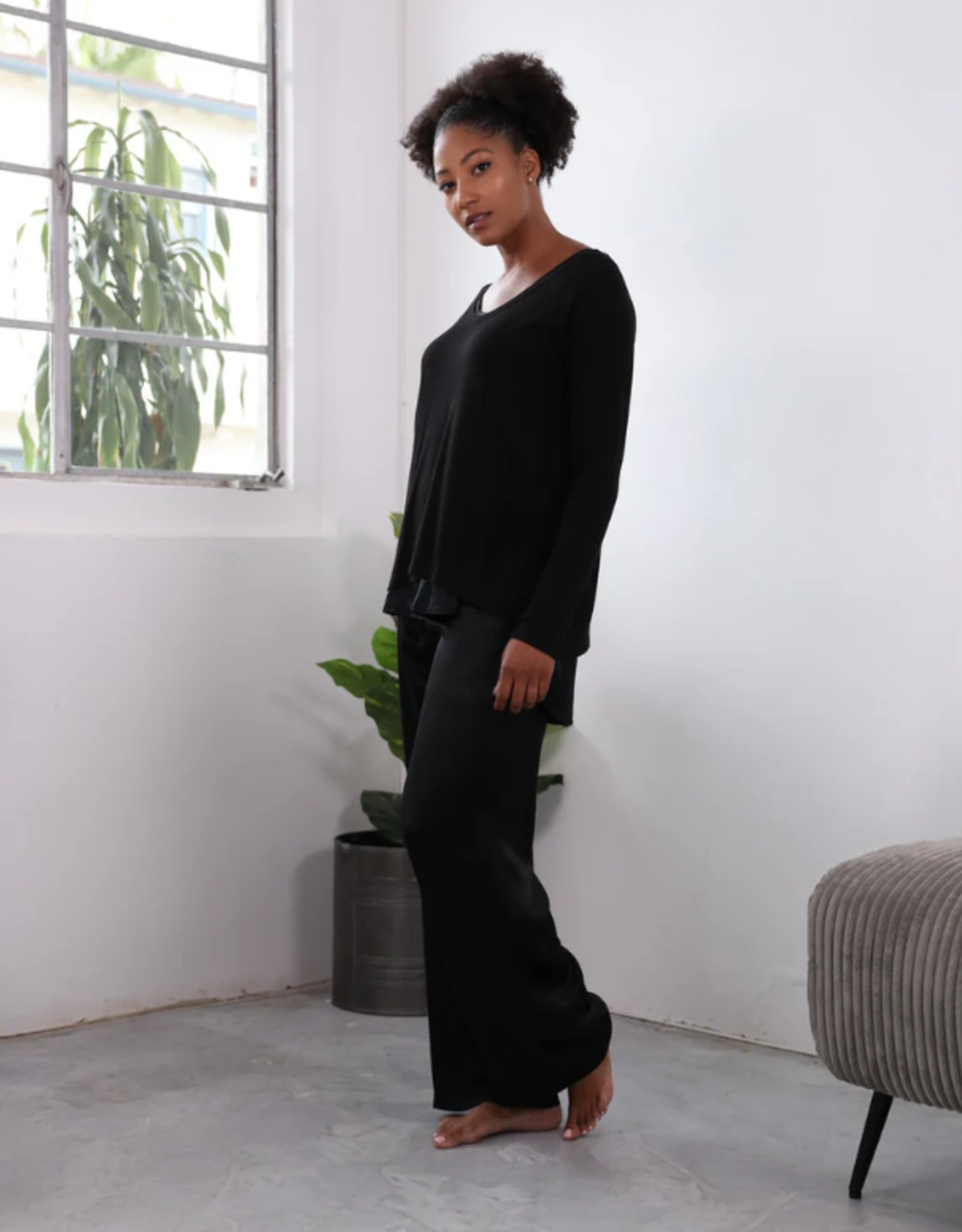 Frankie Ribbed Long Sleeve Black
