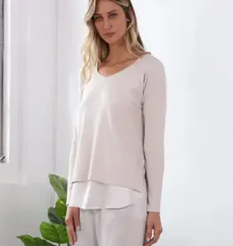 Frankie Ribbed Long Sleeve Egg Nog
