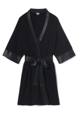 Shala Rib Knit Camono Robe Black