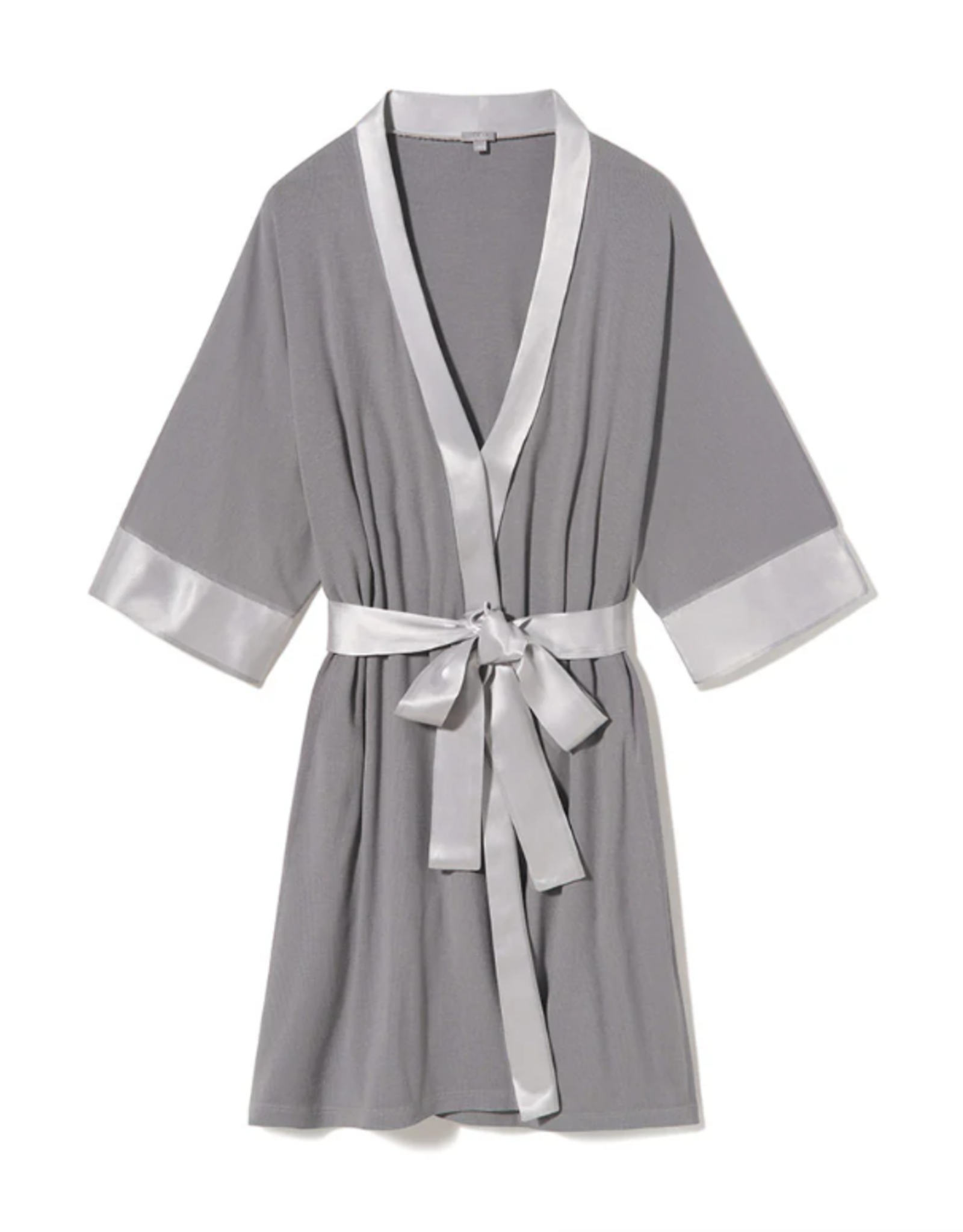 Shala Rib Knit Camono Robe Dark Silver