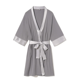 Shala Rib Knit Camono Robe Dark Silver