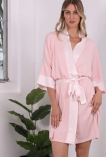 Shala Rib Knit Camono Robe Blush
