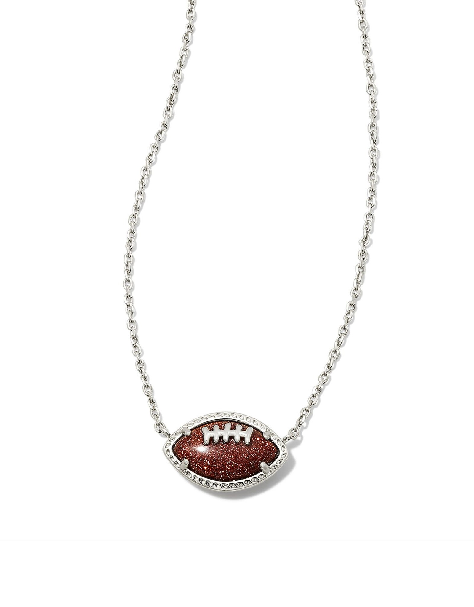 Football Silver Short Pendant Necklace