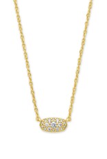 Necklace Grayson Crys Pendant Gold Metal White CZ