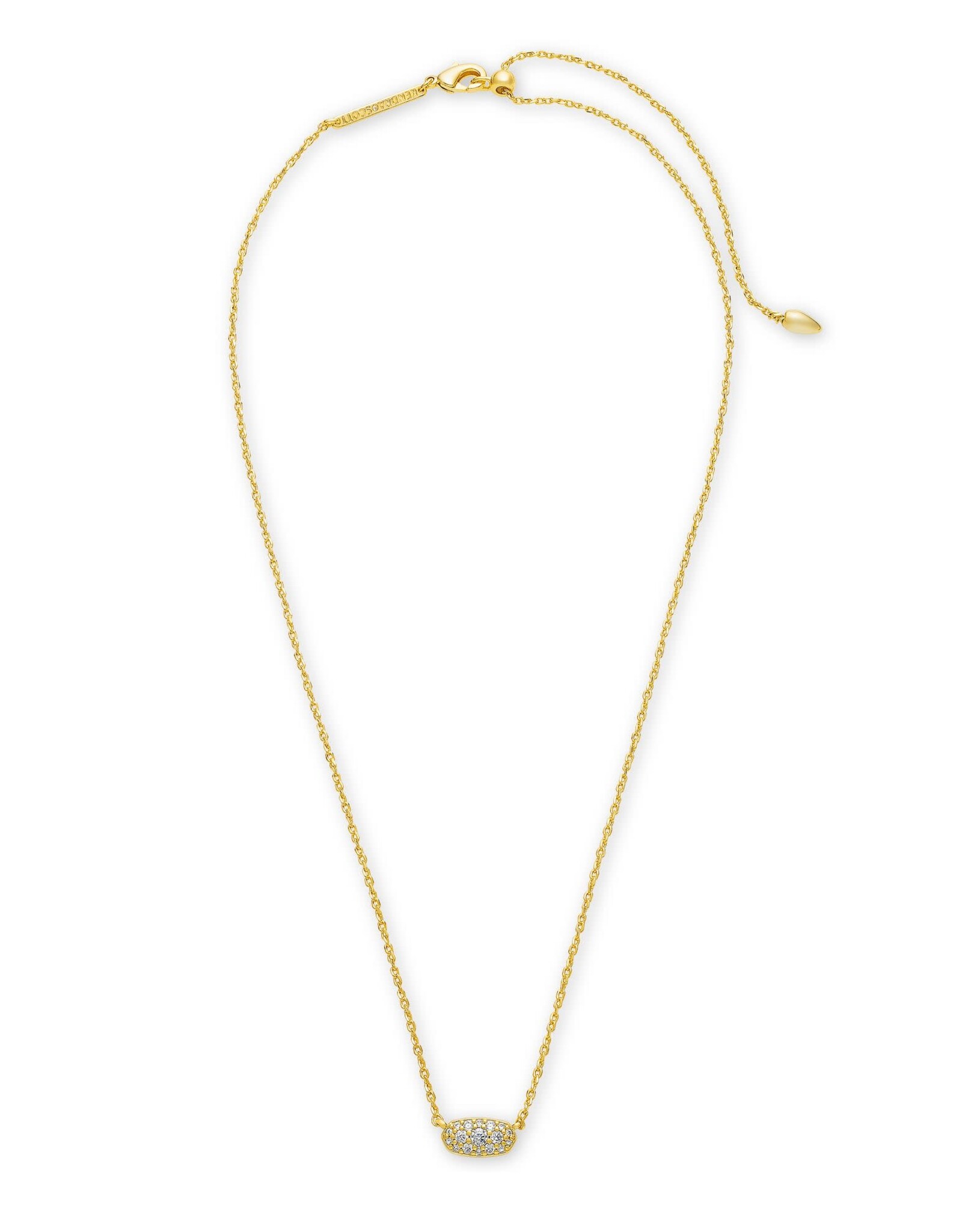 Necklace Grayson Crys Pendant Gold Metal White CZ