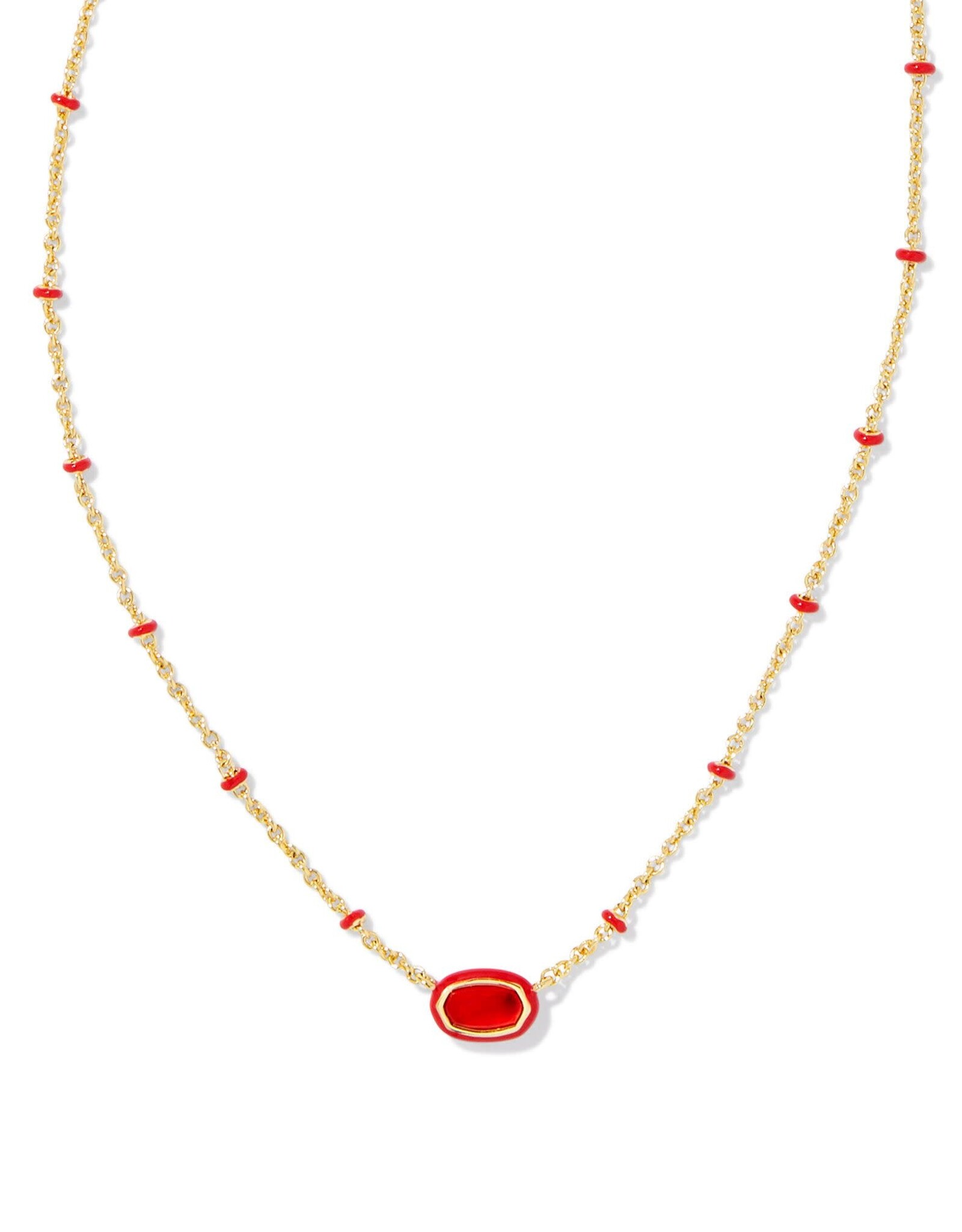 Mini Elisa Gold Enamel Frame Short Pendant Necklace