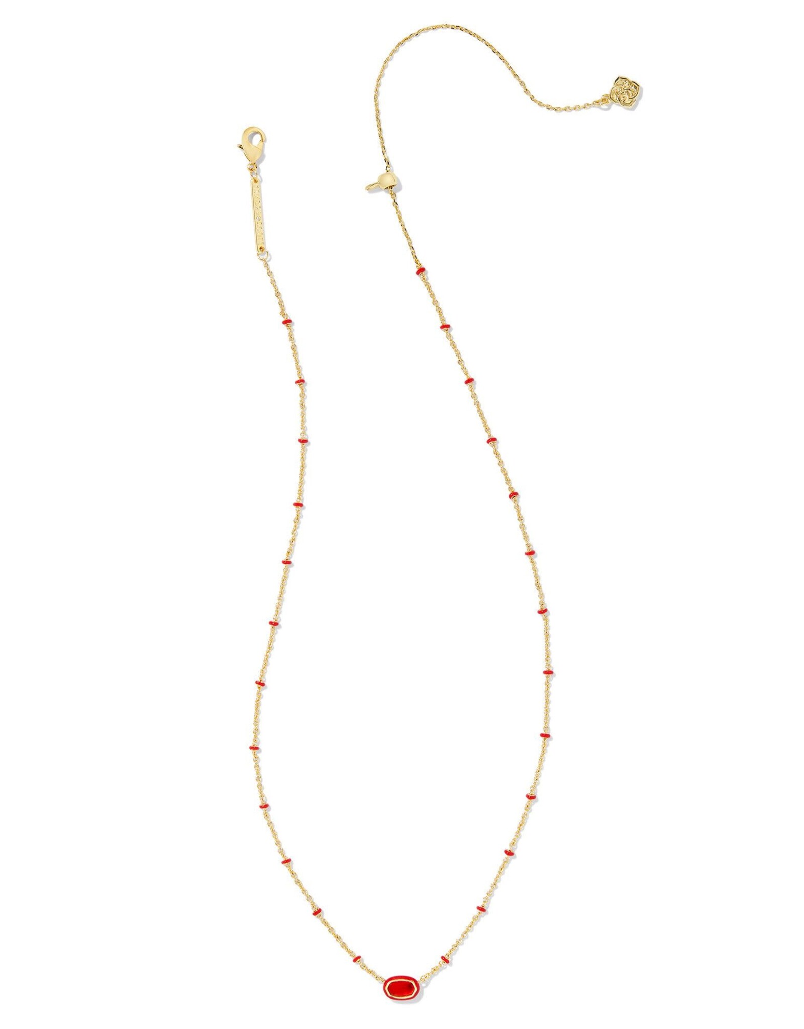 Mini Elisa Gold Enamel Frame Short Pendant Necklace