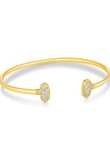 Bracelet Grayson Crys Cuff Gold Metal White CZ