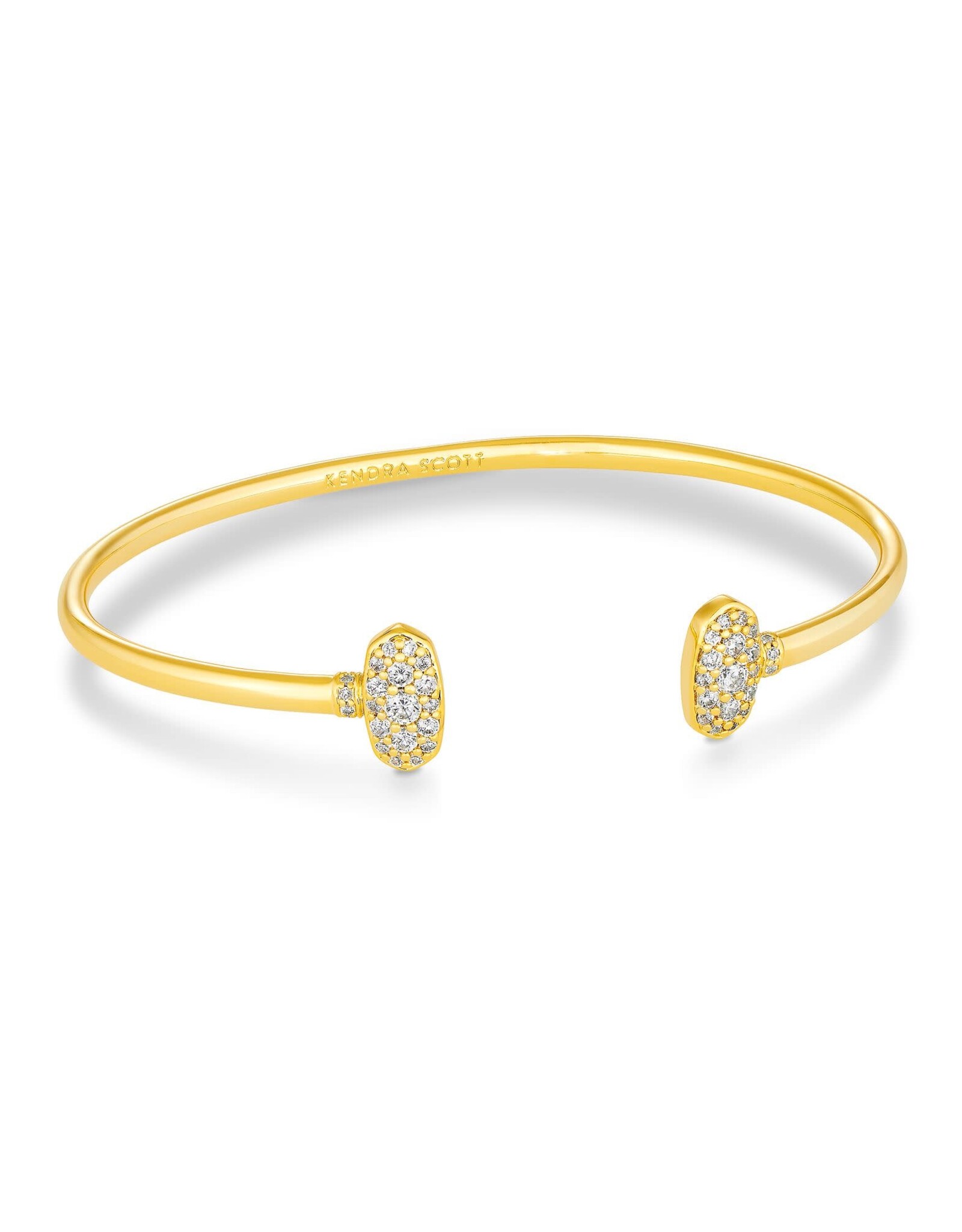 Bracelet Grayson Crys Cuff Gold Metal White CZ