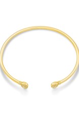 Bracelet Grayson Crys Cuff Gold Metal White CZ