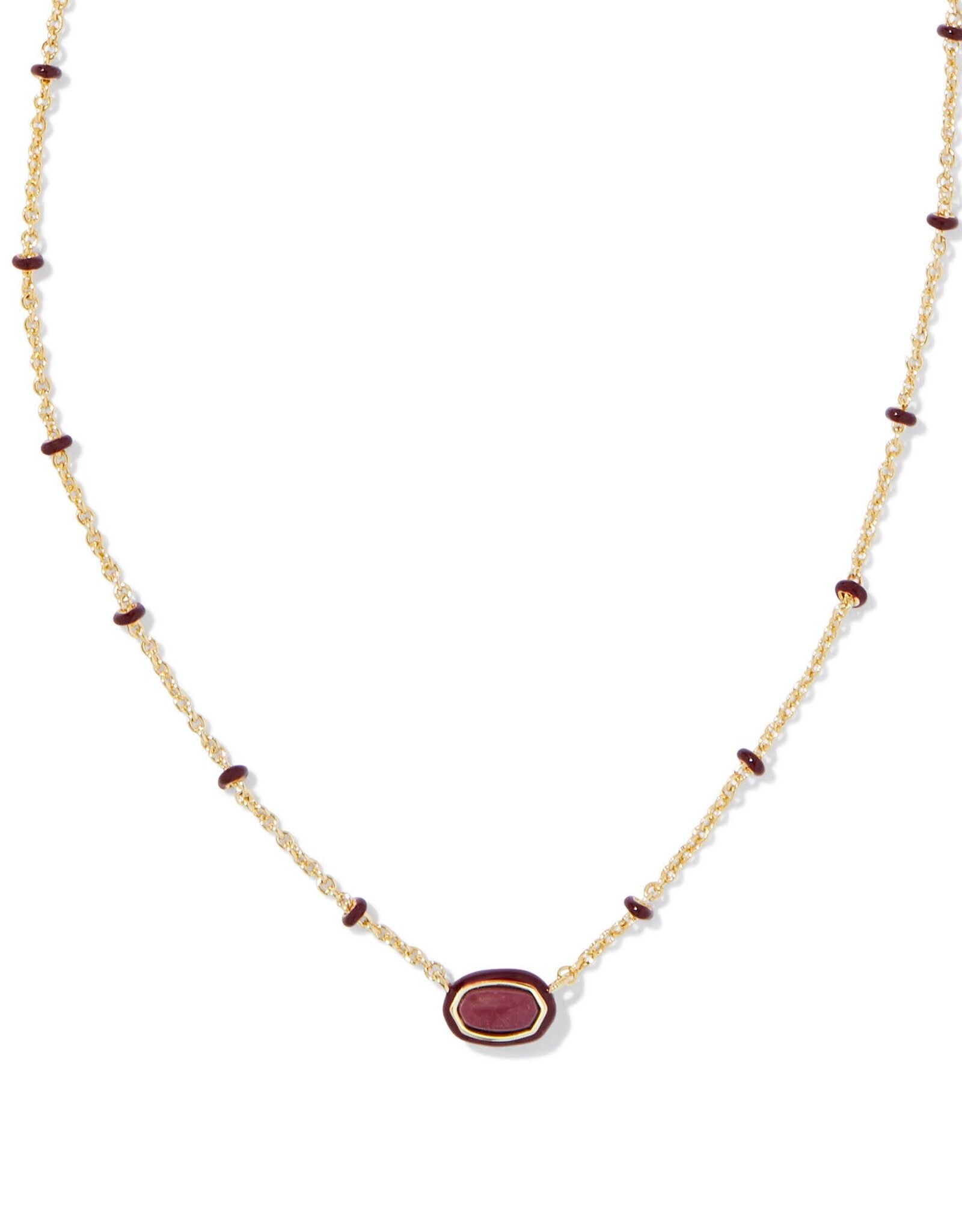 Mini Elisa Gold Enamel Frame Short Pendant Necklace