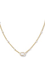 Mini Elisa Gold Enamel Frame Short Pendant Necklace