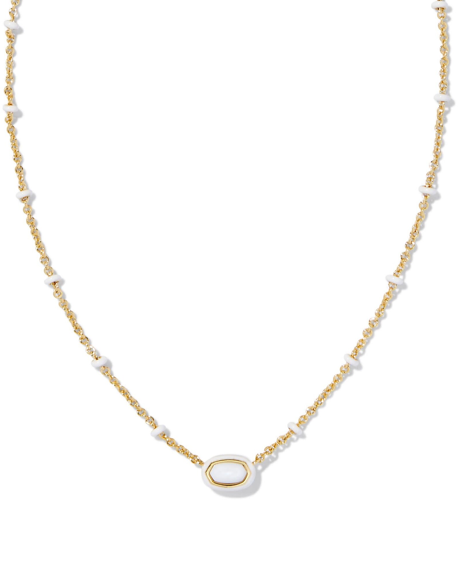 Mini Elisa Gold Enamel Frame Short Pendant Necklace