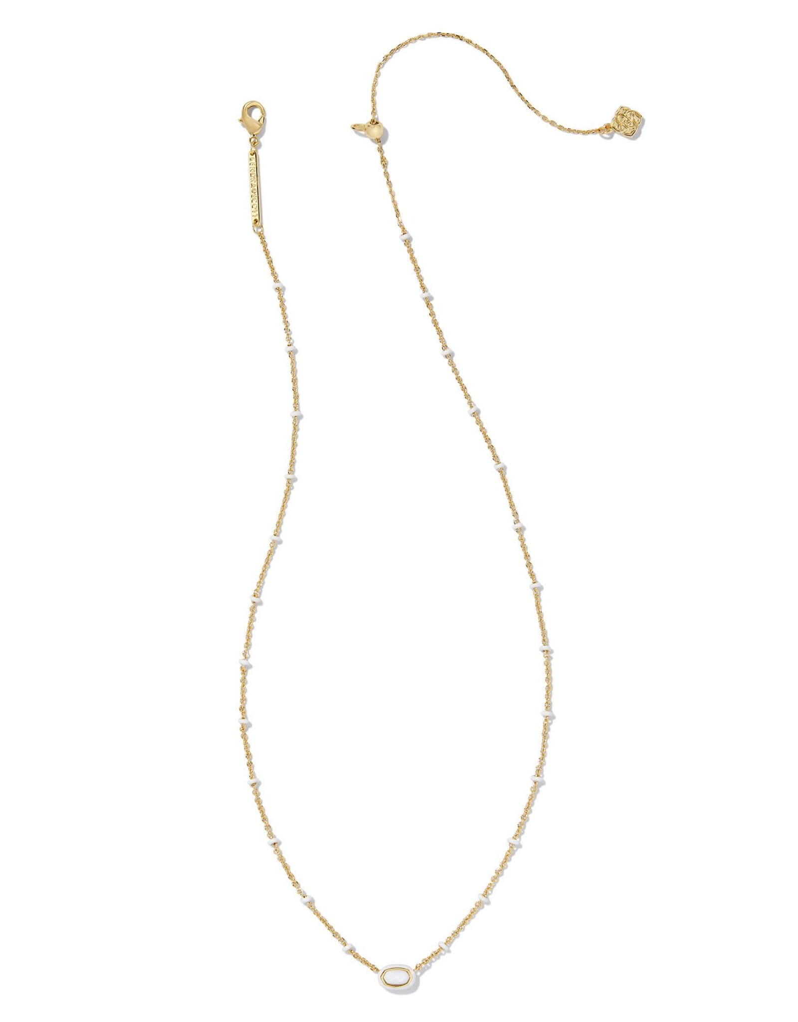 Mini Elisa Gold Enamel Frame Short Pendant Necklace