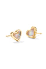 Framed Ari Heart Gold Stud Earrings