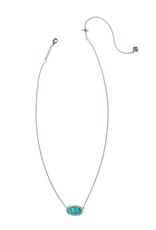 Elisa Silver Color Burst Frame Short Pendant Necklace