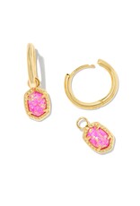Daphne Gold Framed Huggie Earrings