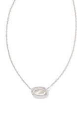 Elisa Silver Ridge Frame Short Pendant Necklace
