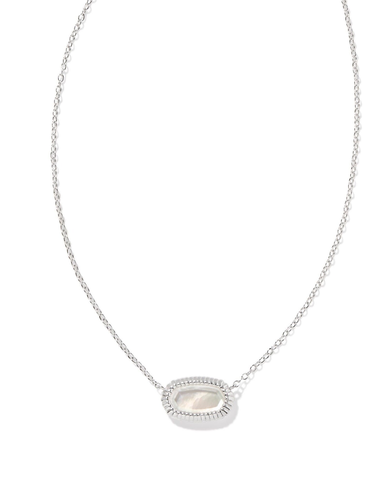 Elisa Silver Ridge Frame Short Pendant Necklace