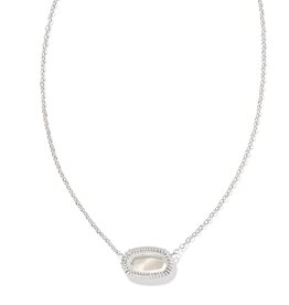 Elisa Silver Ridge Frame Short Pendant Necklace