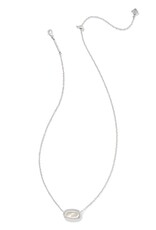 Elisa Silver Ridge Frame Short Pendant Necklace