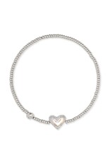 Ari Heart Silver Stretch Bracelet