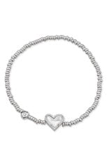 Ari Heart Silver Stretch Bracelet