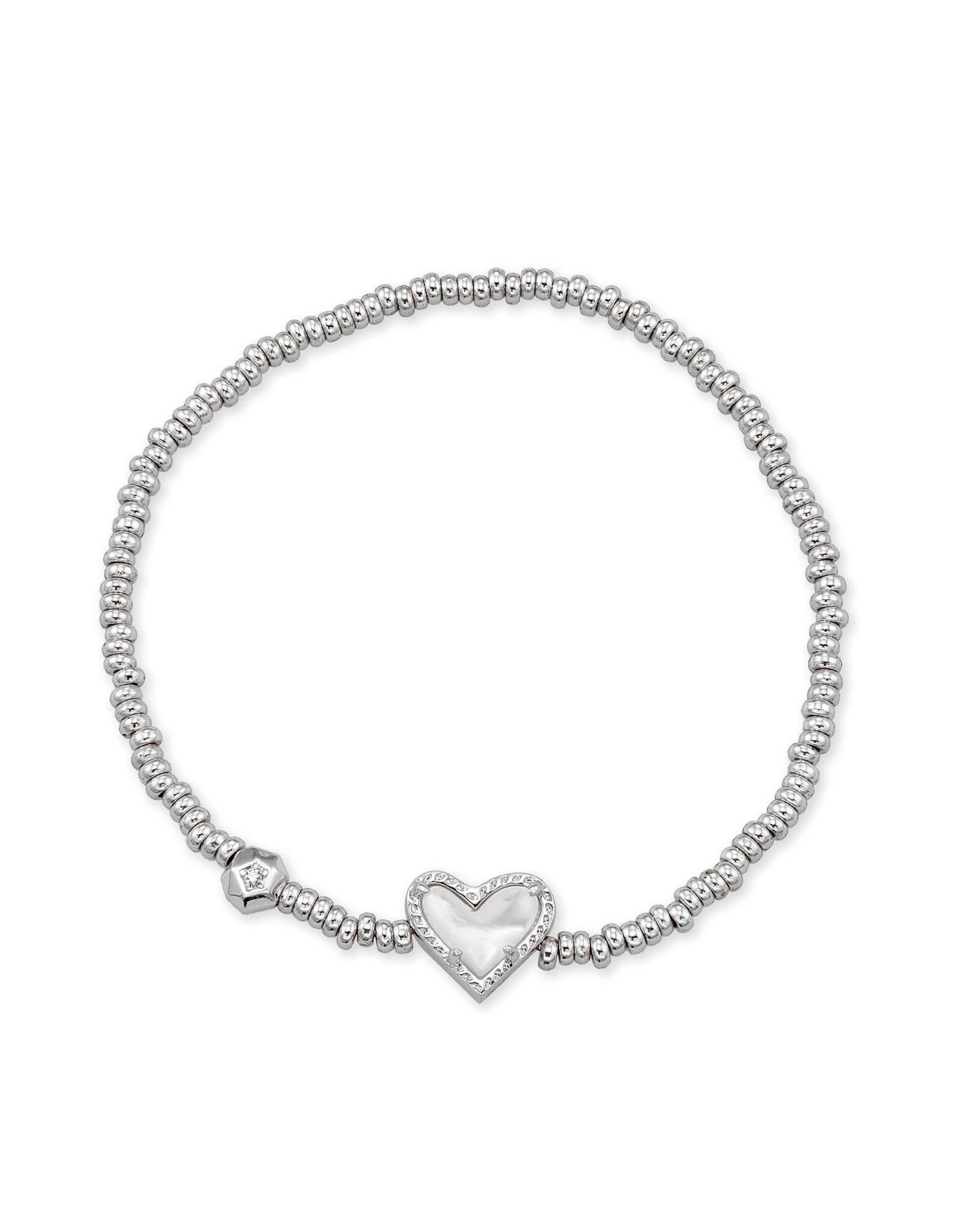Ari Heart Silver Stretch Bracelet