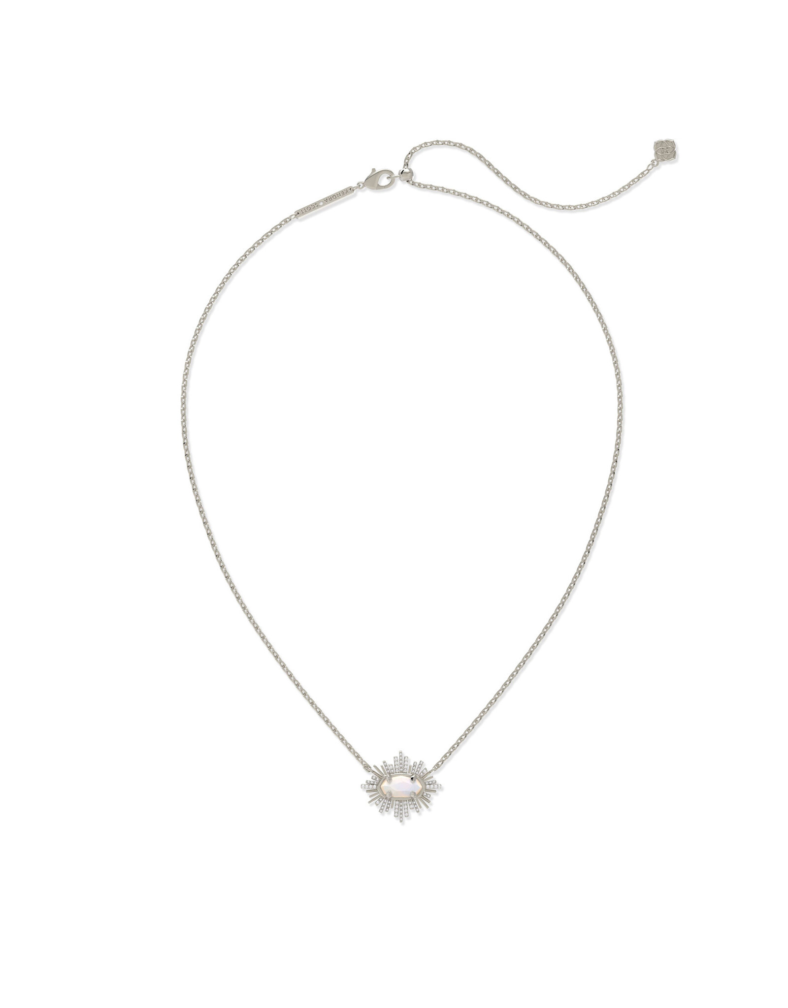 Grayson Silver Sunburst Frame Short Pendant Necklace