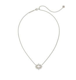 Grayson Silver Sunburst Frame Short Pendant Necklace