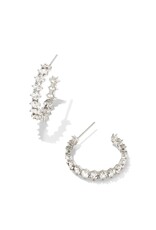 Cailin Crystal Hoop Earrings Rhod White CZ