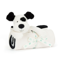 Bashful Black & Cream Puppy Blankie