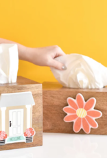 Happy Everything Mini Square Wood Tissue Box Cover