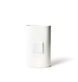 Big Oval Vase White Small Dot