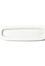 Mini Skinny 17 Oval Entertaining Tray White Stripe