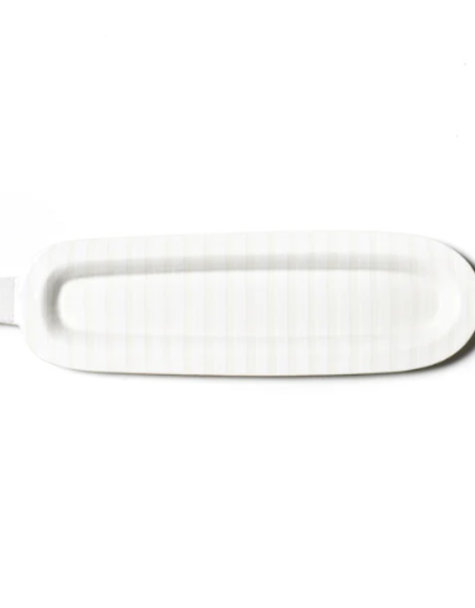 Mini Skinny 17 Oval Entertaining Tray White Stripe