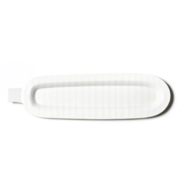 Mini Skinny 17 Oval Entertaining Tray White Stripe