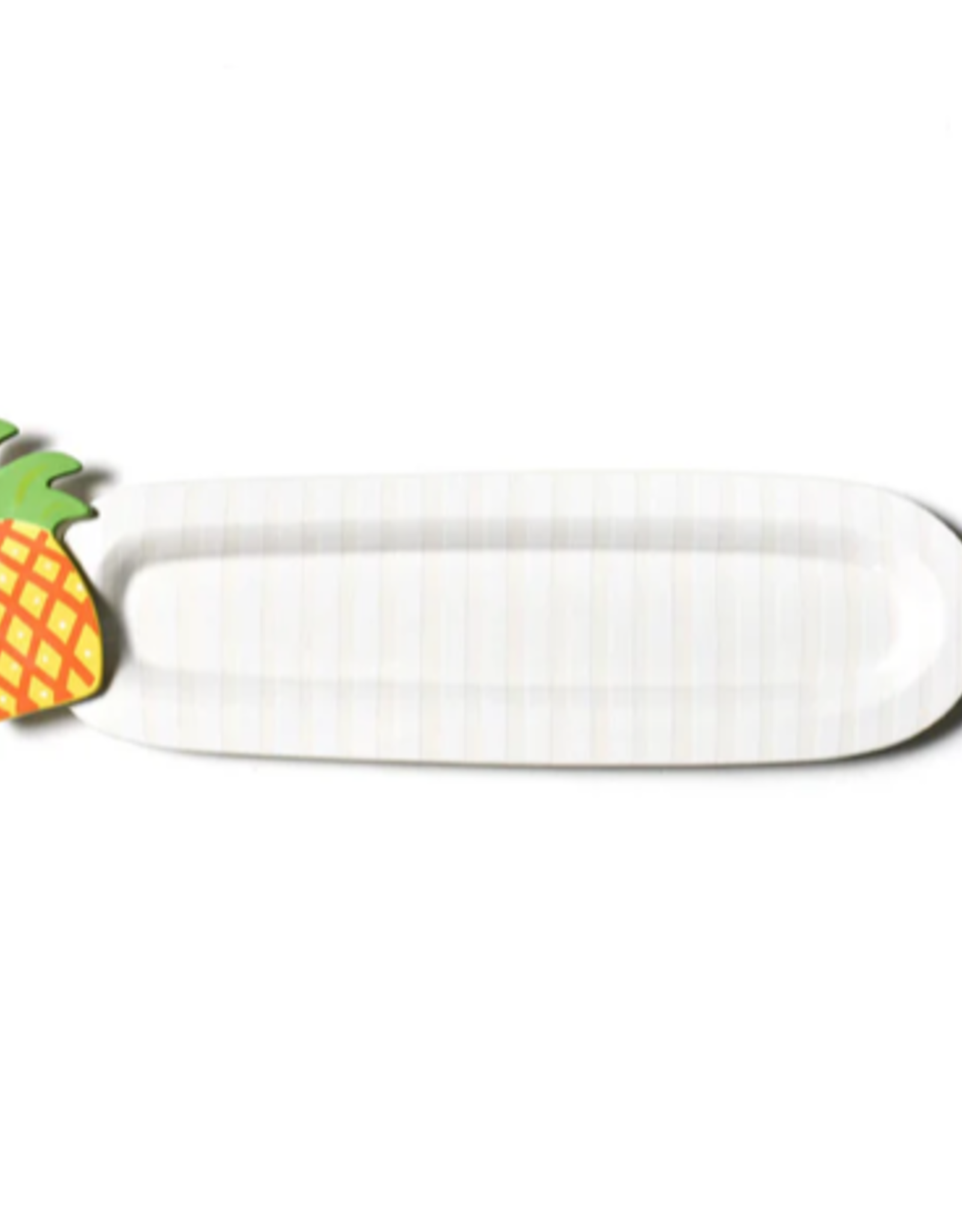 Mini Skinny 17 Oval Entertaining Tray White Stripe