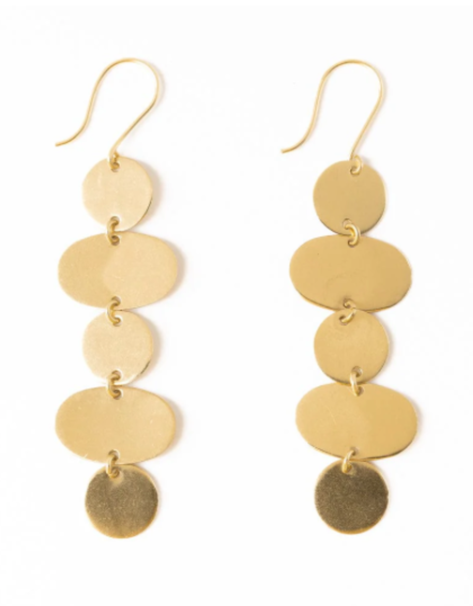 Earring Gretchen Oval Circle Brass