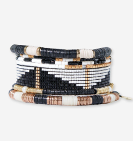 Bracelet Mixed Stack of 7 Paint It Black
