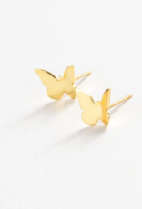Alice Butterfly Post Earrings Brass