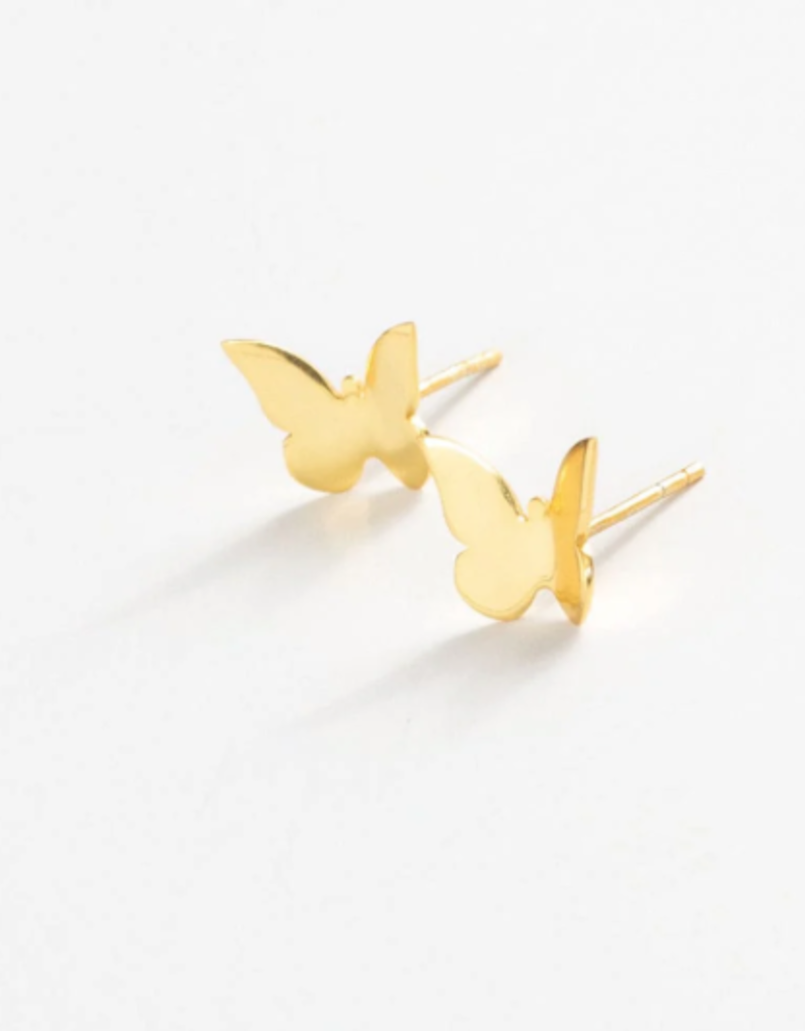 Alice Butterfly Post Earrings Brass
