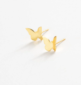 Alice Butterfly Post Earrings Brass