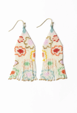 Delilah Poppies Beaded Fringe Earrings Multi