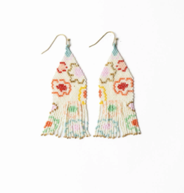 Delilah Poppies Beaded Fringe Earrings Multi