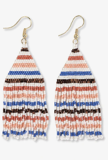 Earring Lexie Horizontal Lines Beaded Fringe Mixed Sedona