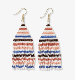 Earring Lexie Horizontal Lines Beaded Fringe Mixed Sedona